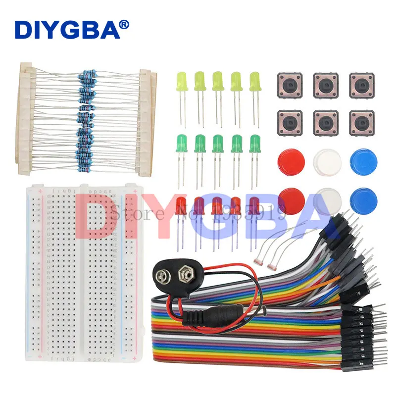 Starter-Kit 13-in-1-Kit neues Starter-Kit Mini-Breadboard LED-Überbrückungsdraht-Taste für Arduino Kompatibel
