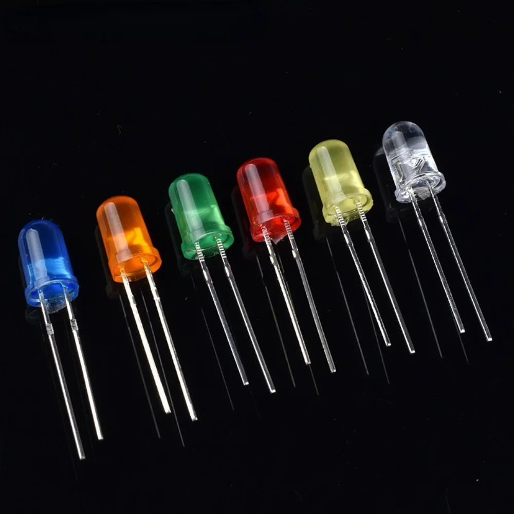 3 mm 5 mm LED-Dioden-Sortiment-Set, Weiß, Grün, Rot, Blau, Gelb – Bild 4