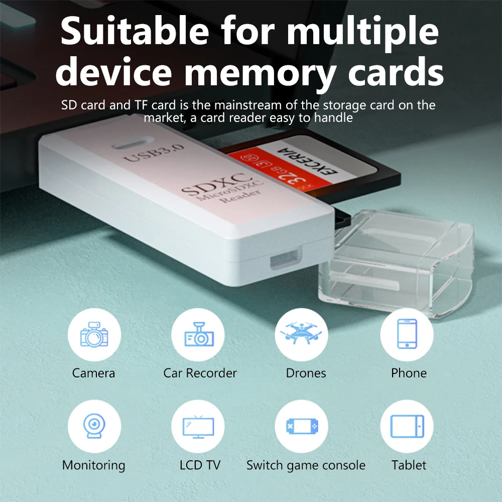 2-in-1 USB 3.0 2.0 Kartenleser Micro SD Kartenleser USB-Adapter – Bild 6