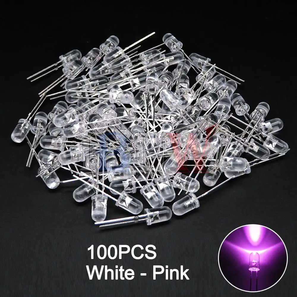 5mm LED Diode F5 Sortiertes Kit IBUW Weiß Grün Rot Blau (100 Stück) – Bild 6