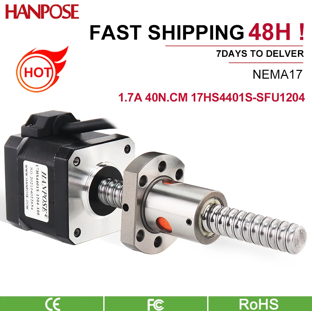 Nema17 Schrittmotor 1,5A 40N.cm 4-Leiter 150 250MM Motor 17HS4401S-SFU1204 für 3D-Drucker Zubehör