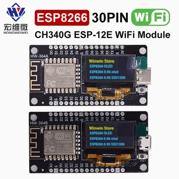 NodeMCU ESP8266 Entwicklungsboard mit 0,96 Zoll OLED-Display CH340G ESP-12E WiFi-Modul TYPE-C USB