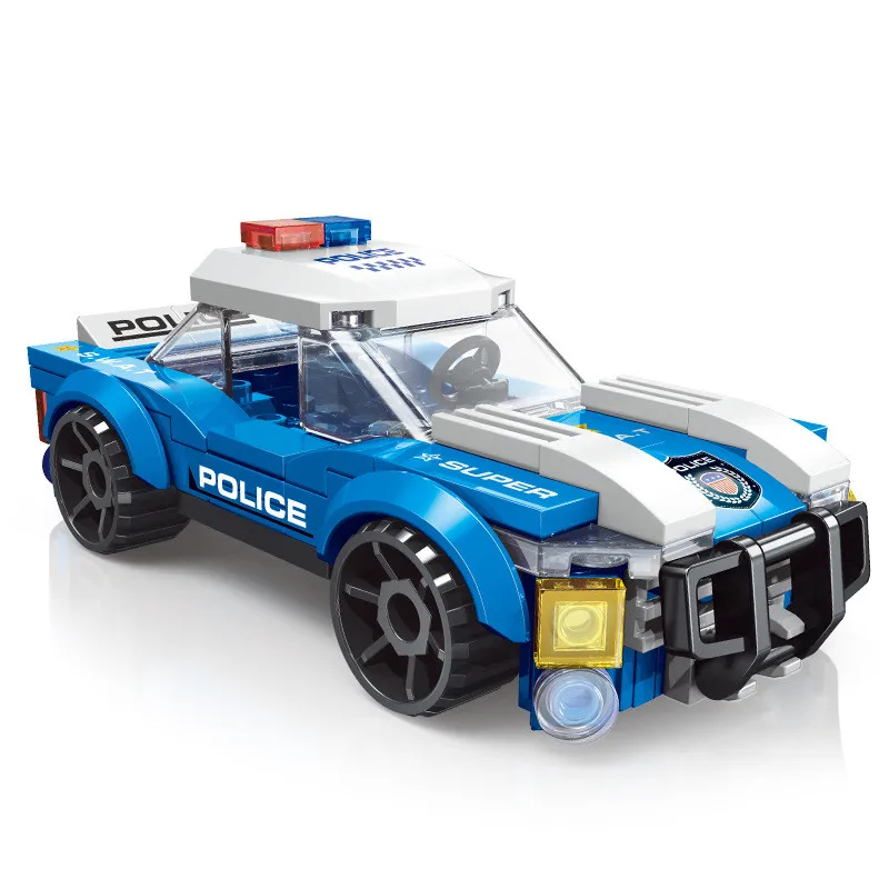 DIY Baustein-Set Polizeiauto Spielzeug Kreatives Lehrreiches – Bild 2