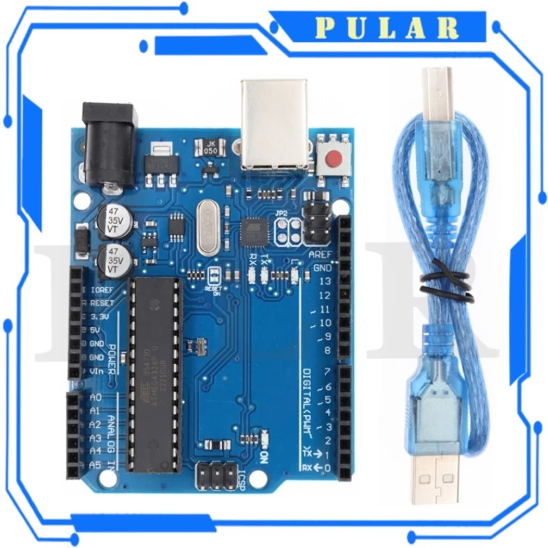 PLR UNO R3 Entwicklungsboard mit geradem Pin-Header-Kabel ATmega328P CH340 CH340G für Arduino