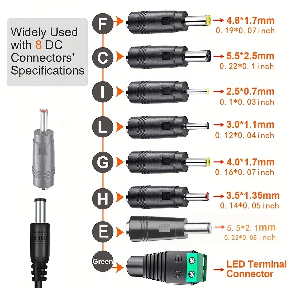 DC 5V 6V 9V 12V 24V Netzteiladapter 1A 2A 3A 8V 10V 15V 2A 3A – Bild 3