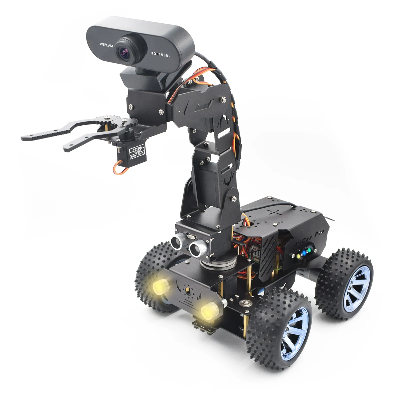 Adeept PiCar Pro V2 Robotik-Kit (Raspberry Pi NICHT im Lieferumfang enthalten), Smart Car mit 4-DOF-Roboterarm