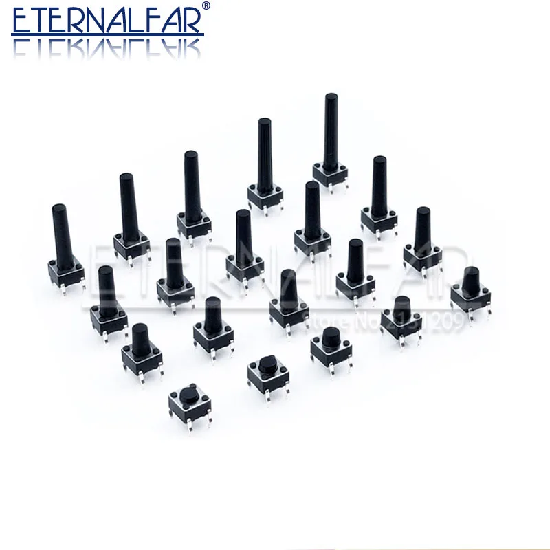 Taktiler Schalter 6x6x4,3 4,5 5 6 9 16MM 4PIN Tact Push Button Mikroschalter Direkt Plug-in Selbst-reset DIP