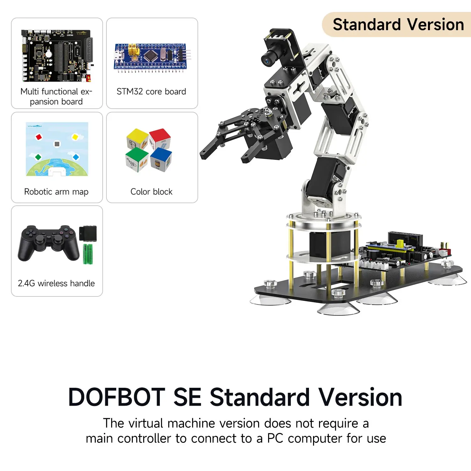 Roboterarm 6DOF KI Großmodell Vision ROS2 Python-Programmierung Virtuelles Maschinensystem