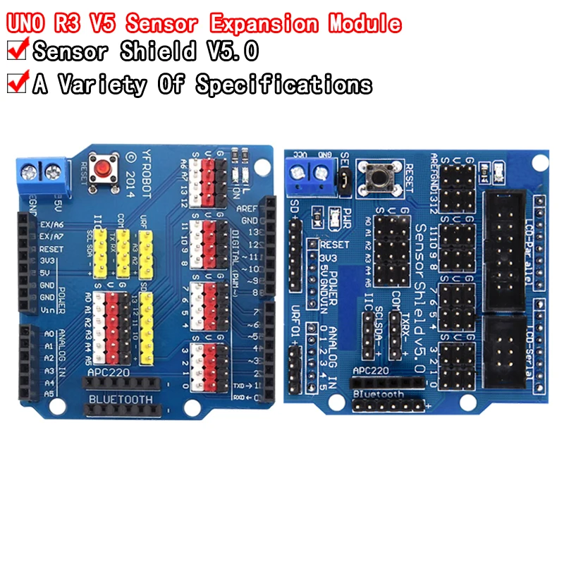 V5 Sensor Shield Erweiterungsplatine Schild für Arduino UNO R3 V5.0 Elektronikmodul Sensor Shield V5