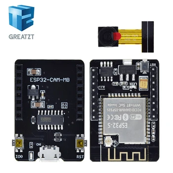 GREATZT ESP32-CAM WiFi + Bluetooth Modul Kameramodul Entwicklungsboard ESP32 mit Kameramodul OV2640/3660 2MP