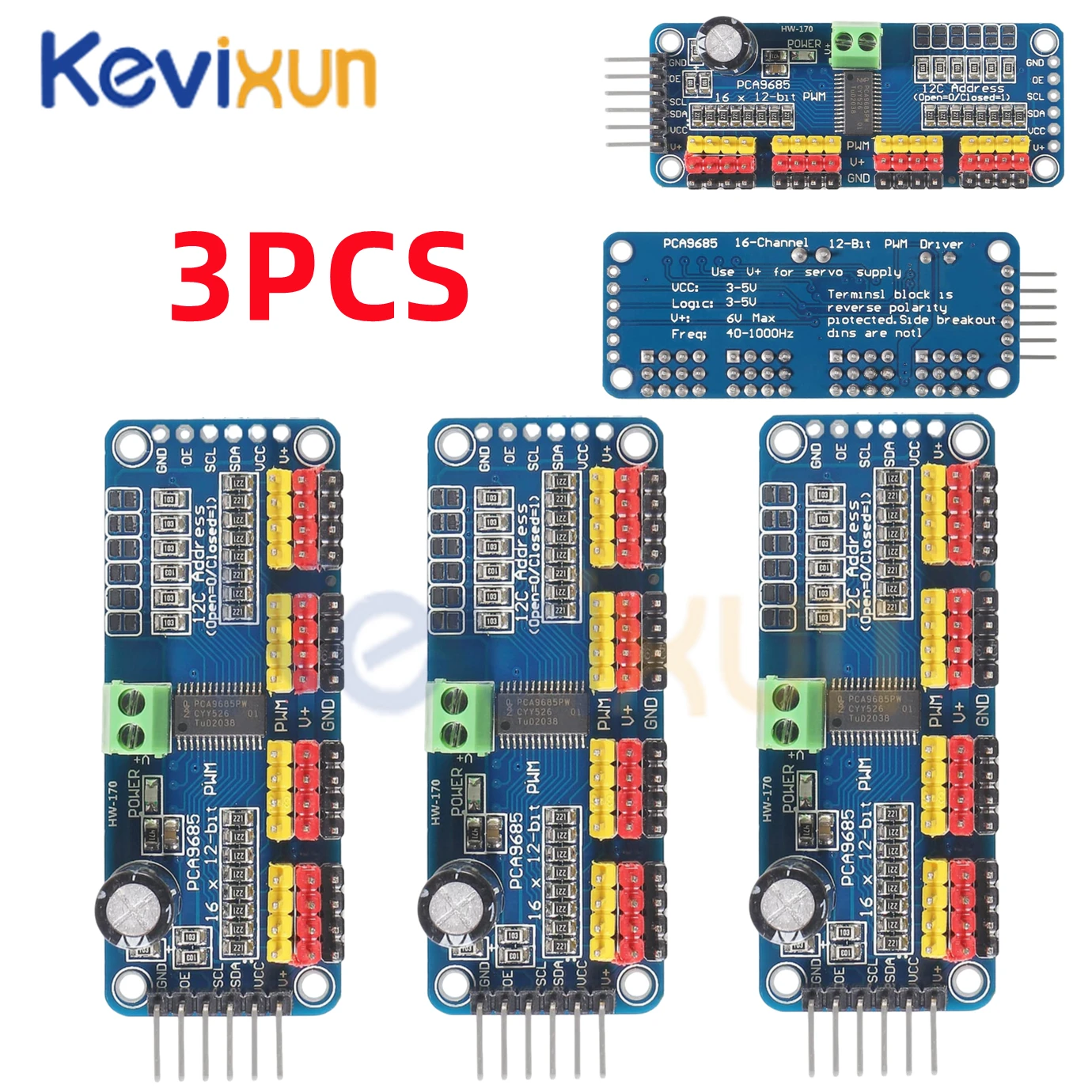 PCA9685PW 16 Kanal 12-Bit PWM Servo Schild Treiber I2C Schnittstelle – Bild 3