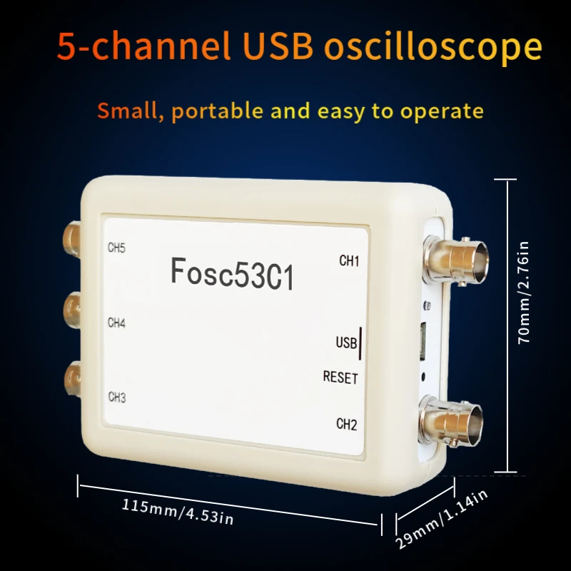 USB 5-Kanal-Oszilloskop, datensynchrone Erfassung, Abtastrate, 1 MHz – Bild 3