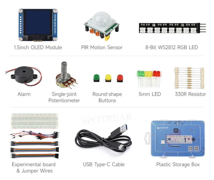 ESP32-S3/C6/C3 Zero Starter Basis-Lernkit DIY Schulset Arduino – Bild 6