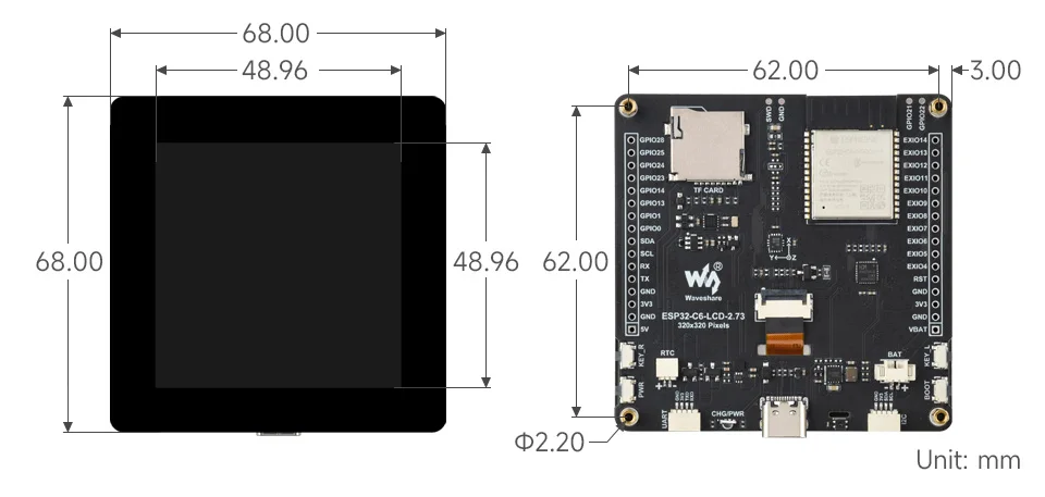 ESP32-C6 2,73-Zoll-LCD-Display Entwicklungsboard RISC-V – Bild 6