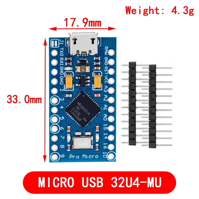 Pro Micro ATmega32U4 5V 16MHz Ersetzen ATmega328 Für Arduino Pro Mini Mit 2 Zeile Pin Header Für Leonardo mini