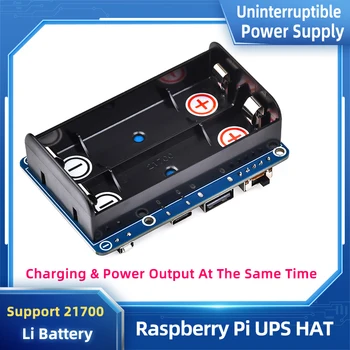 Raspberry Pi 4 3 UPS HAT Unterstützt 21700 Li-Akku 5V Unterbrechungsfreie Stromversorgung Pogo-Pin-Anschluss