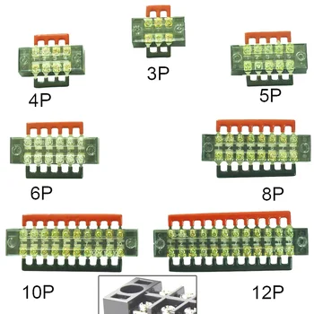 Elektrischer Schraubklemmenblock, zweireihiger Streifen, feste Verdrahtungsplatine, Drahtverbinder, 600 V, 15