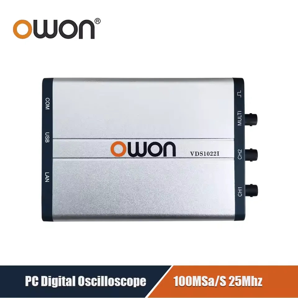 OWON VDS1022/I Virtuelles PC-Oszilloskop | 25 MHz Zweikanal-USB-Zielfernrohr mit 150 MSa/s | XY-Modus