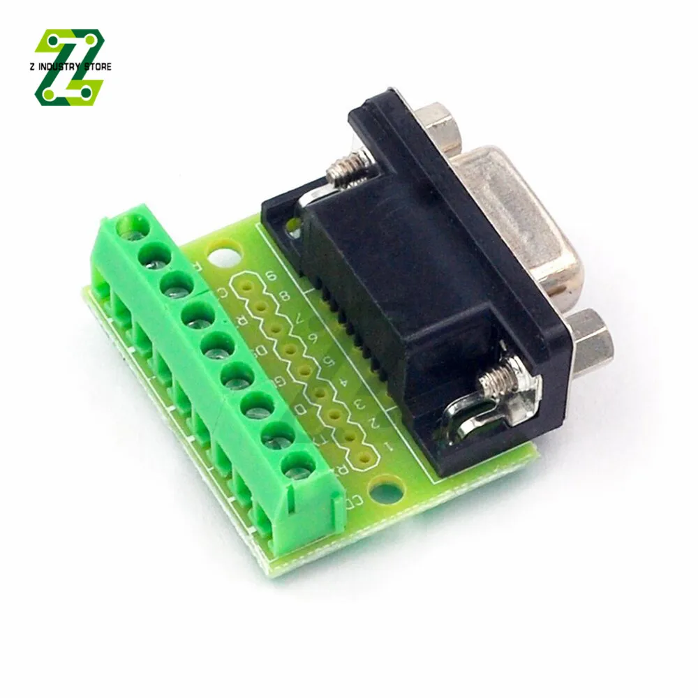 DB9 Stecker und Buchse, Adapter, Schraubklemme, 9-polig, 9-Loch – Bild 6