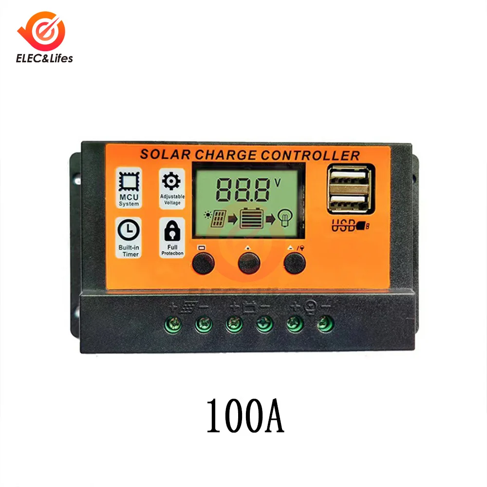 100A Solar Charge Controller Solar Panel Controller 12V/24V – Bild 6