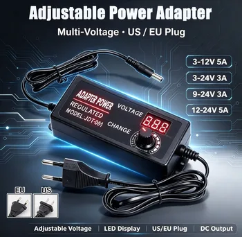 3V-12V 3V-24V 9V-24V 12V-24V 3A 5A Einstellbares Netzteil mit Display UniversaAdapter Adapter