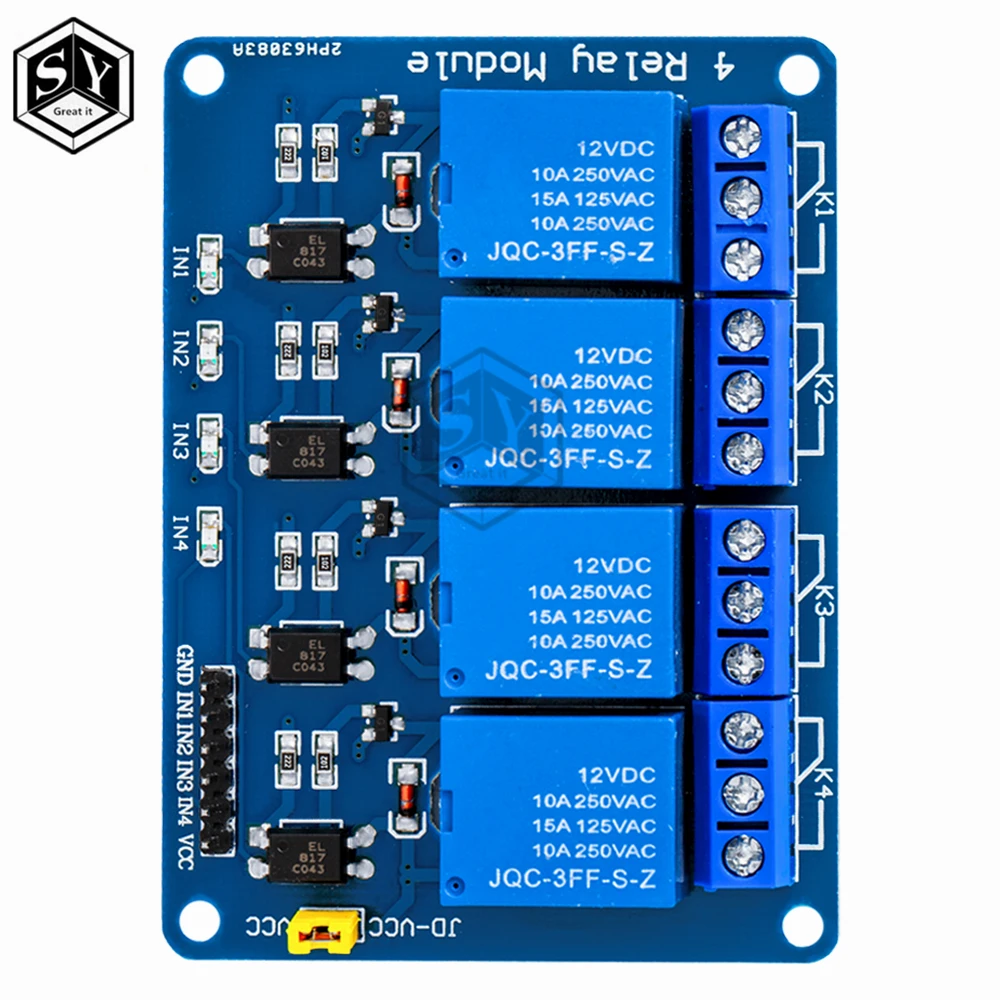 5V 12V 1 2 4 8 Kanal-Relaismodul mit Optokoppler. Relaisausgang 1 2 4 – Bild 4
