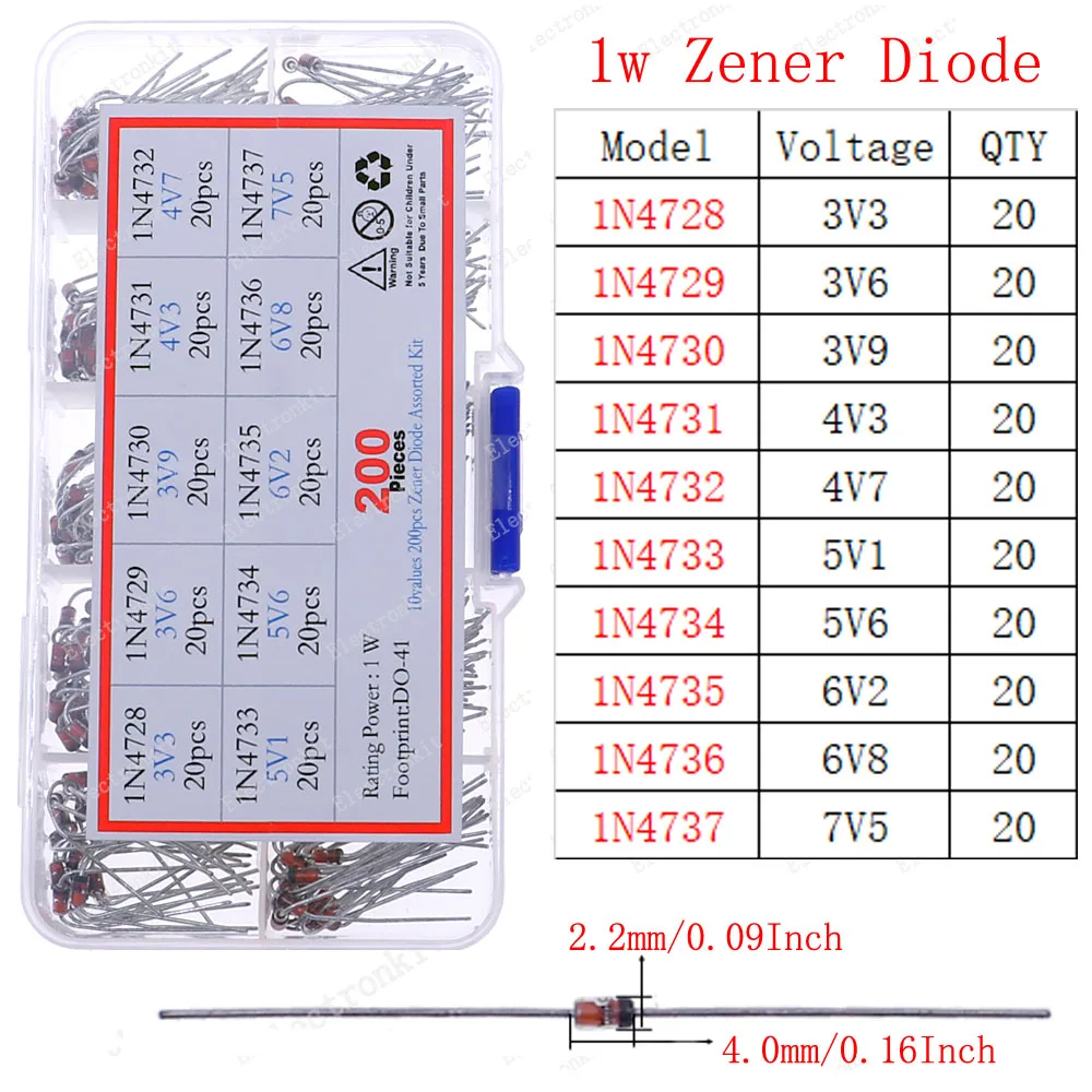 DIP SMD Zenerdiode, schnell schaltbare Schottky-Diode, sortiertes Kit – Bild 4
