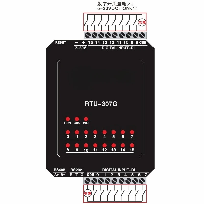 16-Kanal-Digitaleingangsmodul RS-485 Modbus RTU - Isoliert – Bild 3