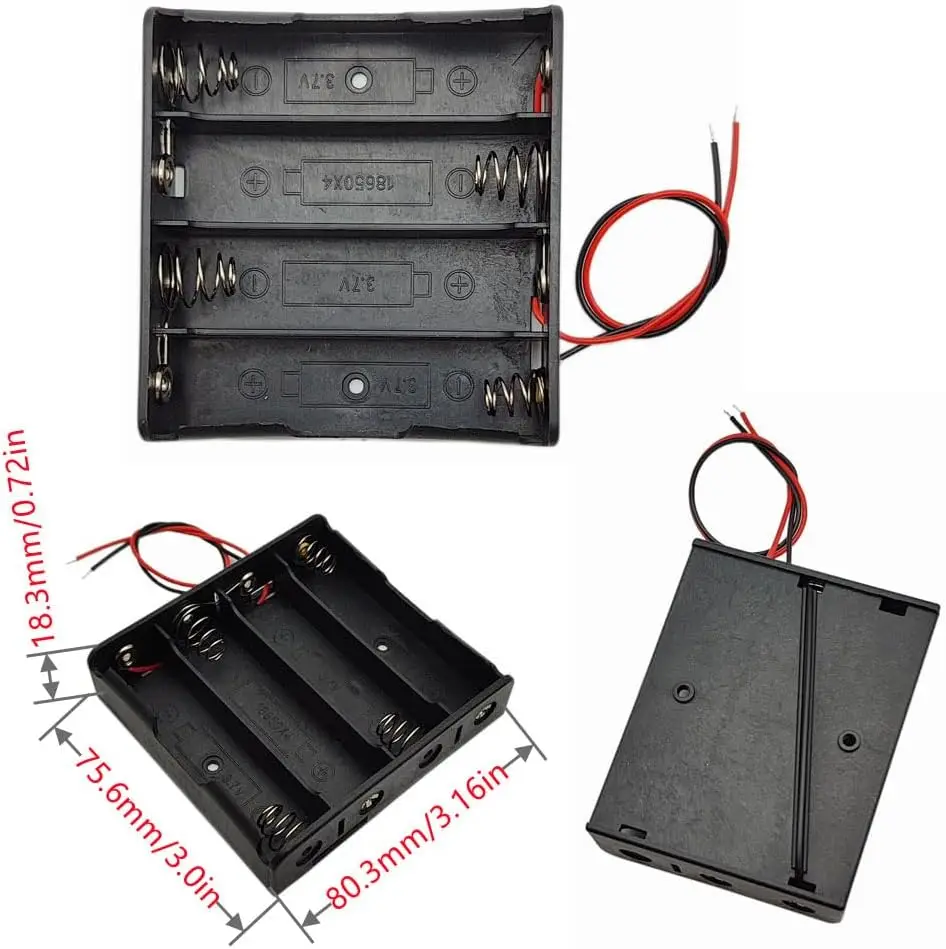 18650 Batteriehalter Box 1 Slot 3,7 V Batterie (3 Stück) – Bild 5