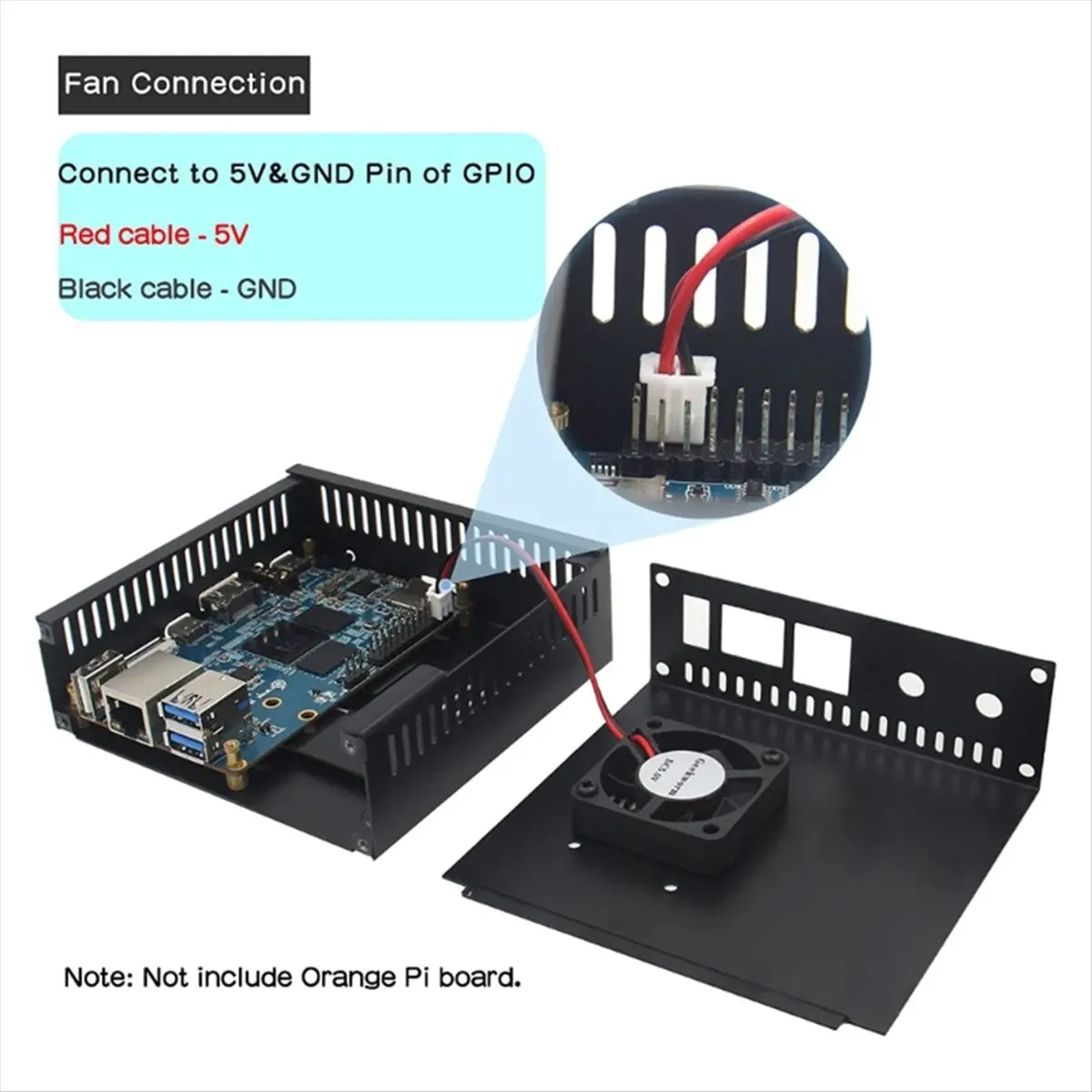 Punctual - N506-Gehäuse, Metallgehäuse für Orange Pi 5/5B, unterstützt M2 NVMe SSD 2280 mit 5