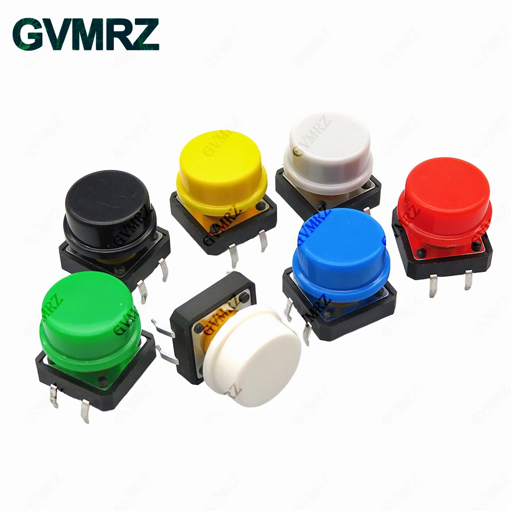 Tactile Push Button Switch Momentary 12*12*7,3MM Micro switch button + 12PCS Tact Cap (6 farben) (24 Stück)
