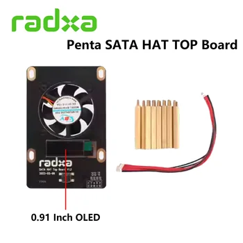 Penta SATA HAT TOP Board optional Radxa Penta SATA HAT für Raspberry Pi 5, mit Erweiterung IP 0,91OLED