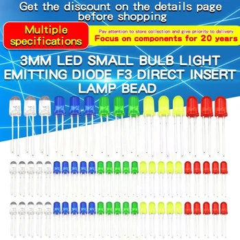 3mm LED Diode Assorted Kit Weiß Grün Rot Blau Gelb Orange F3 DIY Led Emitting Dioden Elektronische (60 Stück)
