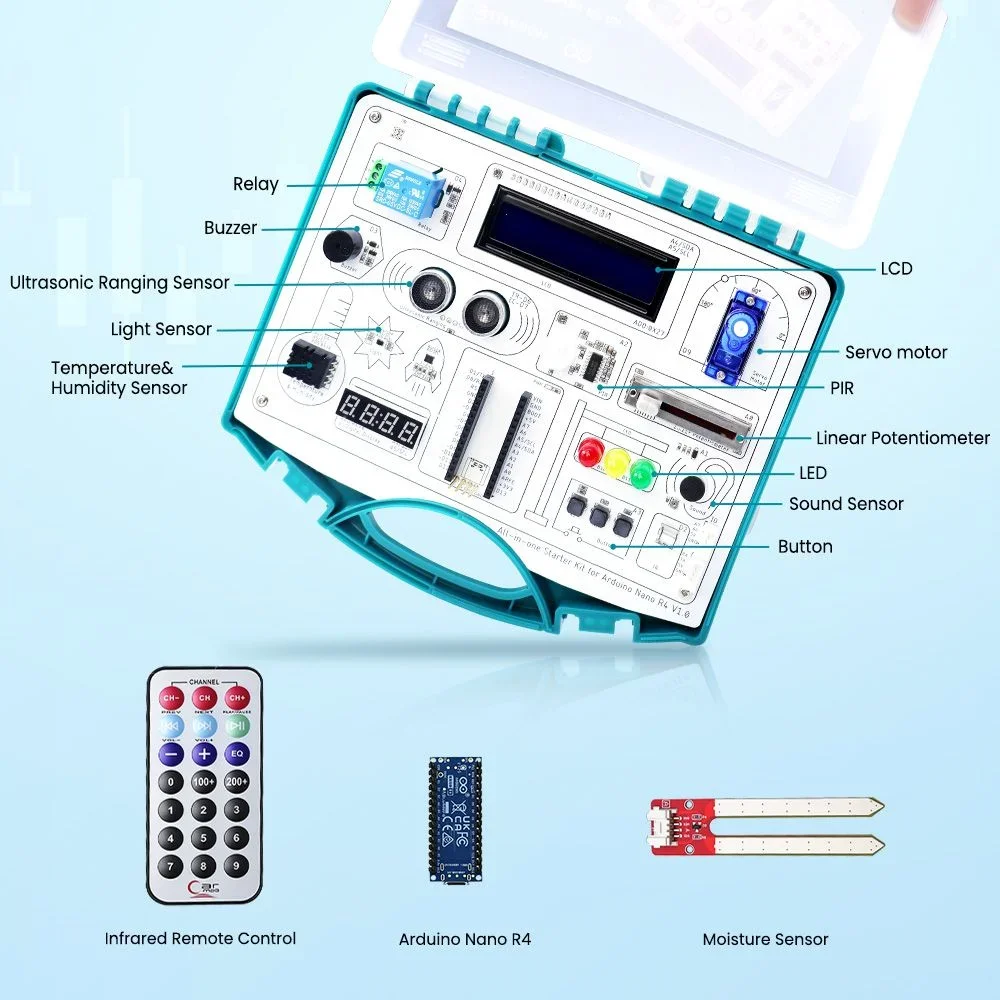 Elecrow All-in-One Arduino Nano R4 Starter Kit 16 Module 20 Tutorials – Bild 6