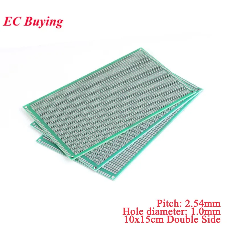 10x15cm Doppelseitige Prototyp-Leiterplatte DIY Universal-Leiterplatte 2,54mm Protoboard Lochplatte 100mm