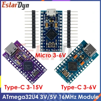 MICRO/TYPE-C USB ATMEGA32U4 Modul 5V 16MHz Board für ATMEGA32U4-AU/MU Controller Pro-Micro Ersatz