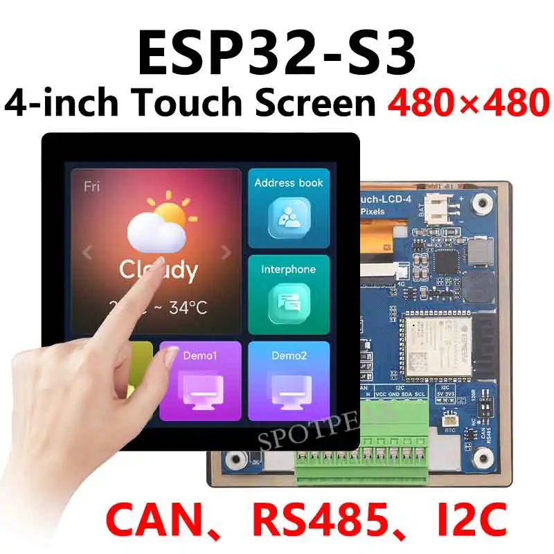 ESP32 S3 Entwicklungsboard 4 Zoll LCD 80x480 TouchScreen Display TVBOX – Bild 3