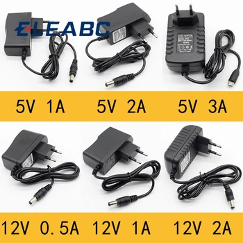 100-240V AC zu DC Netzadapter Ladegerät 5V 12V 1A 2A 0,5A EU-Stecker 5,5mm X 2,5mm/5V3A DC-Stecker Micro-USB