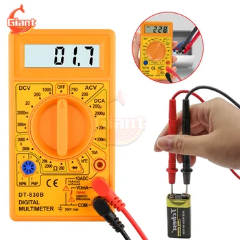 DT830B Digital-Multimeter AC/DC Elektrische Voltmeter Amperemeter Universal Spannung Strom OHM Multi Meter