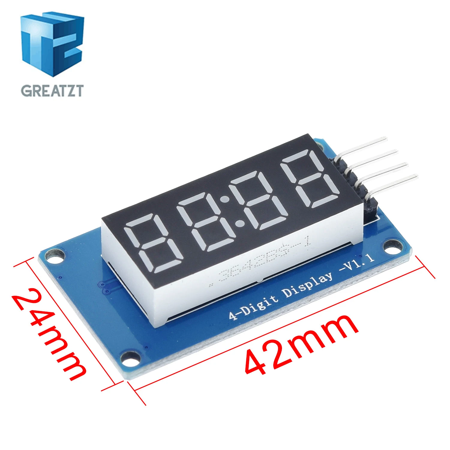 TM1637 LED-Anzeigemodul für Arduino 7 Segment 4 Bits 0,36 Zoll Uhr RED – Bild 3