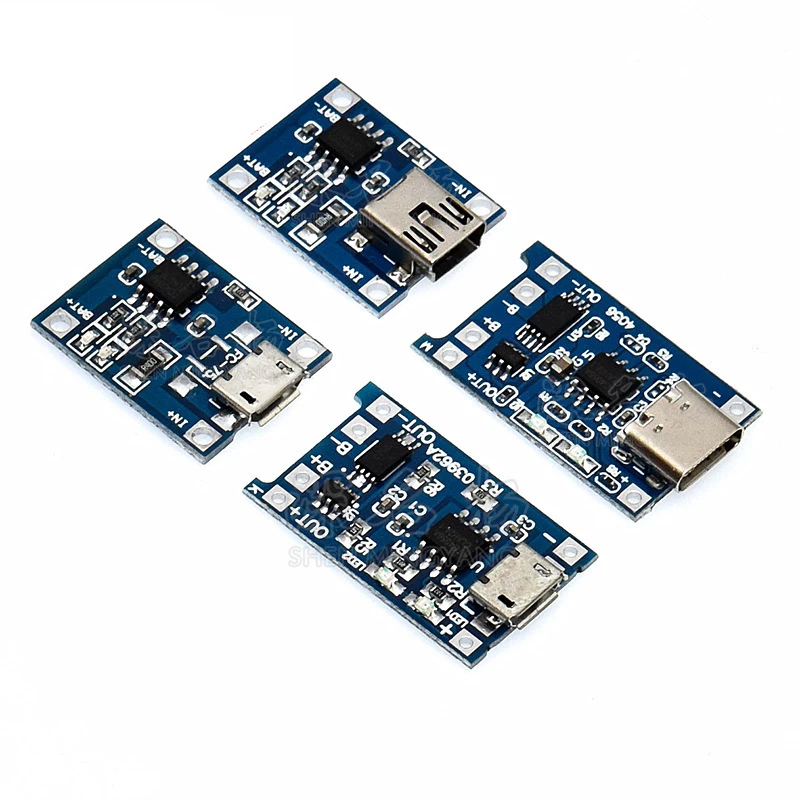 Typ-c/Micro/Mini USB TP4056 18650 Lithium-Batterie Ladegerät Modul 5 V 1A Lade Board mit Schutz Dual