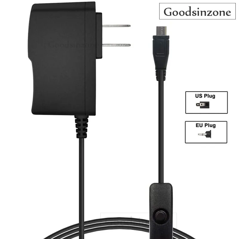 Raspberry Pi Micro USB 5V 2,5 A Power Adapter, Netzteil mit Schalter für Raspberry Pi 3, pi 2 Modell B, Pi