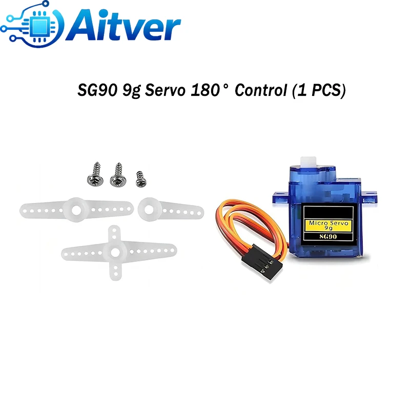 PCA9685 16-Kanal PWM Servo-Treiberplatine / SG90 9g Servo / MG90S Metallgetriebe-Servo 1 Stück oder 10 Stück