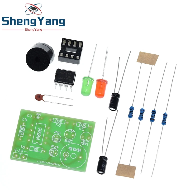 NE555 Multivibrator Kit NE555P Steady-State Circuit Dual Flash LAMPE DIY Training Maker Student Lab DIY