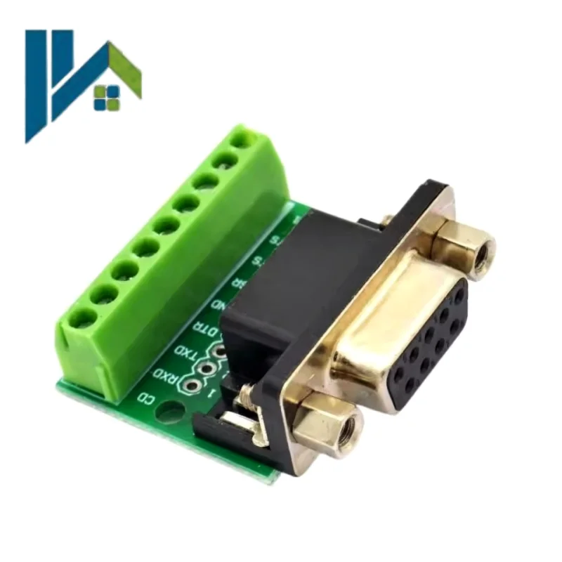 DB9 Stecker-Buchse-Adapterplatine 9-Pin 9-Loch DB9 zu Schraubklemmenblock RS232 RS485 Serieller Port