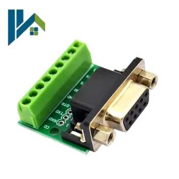 DB9 Stecker-Buchse-Adapterplatine 9-Pin 9-Loch DB9 zu Schraubklemmenblock RS232 RS485 Serieller Port