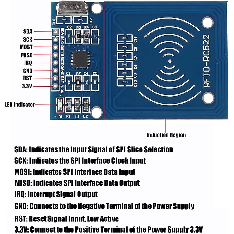 MFRC-522 RFID-Modul RC522 Kits 13,56 MHz 6 cm mit Tags SPI Write – Bild 2