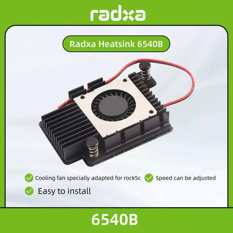 Radxa Rock 5C Dedizierter Kühlkörper Passive Kühlung mit leisem Lüfter Aluminium-Kühlkörper für Rock 5C