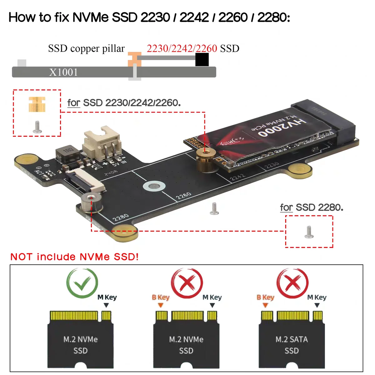 Geekworm X1001 PCIe zu NVMe M.2 SSD Shield Board für Raspberry Pi 5 – Bild 4