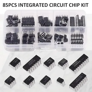 10 Arten NE555 LM324 LM393 UA741 ULN2803 LM358 LM386 NE5532 ULN2003 PC817 Integrierte Schaltung DIP (85 Stück)